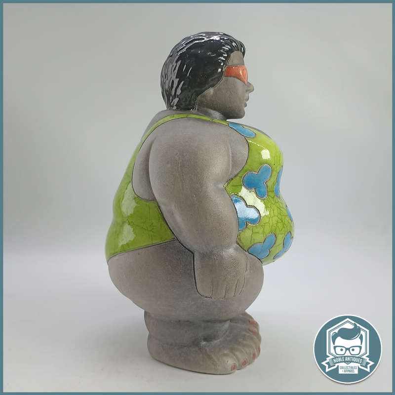 Large Raku South Africa Ms Potbelly Swimmer!!!