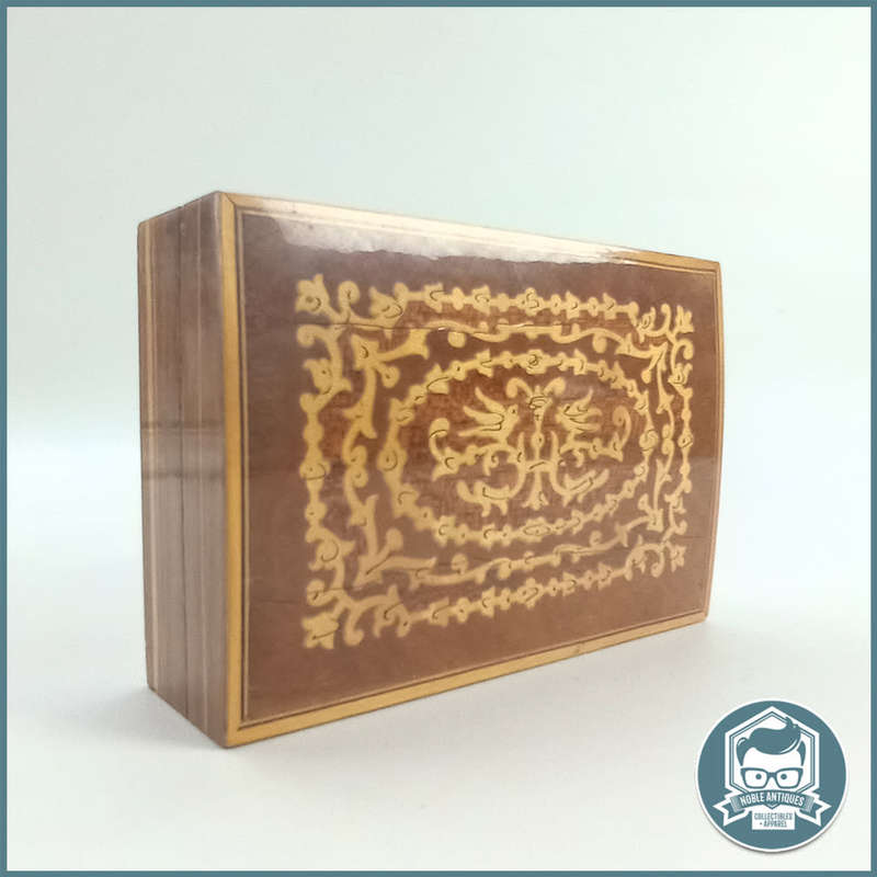 Highly Detailed Walnut and wood Inlay Reuge Swiss Trinket Box!!!