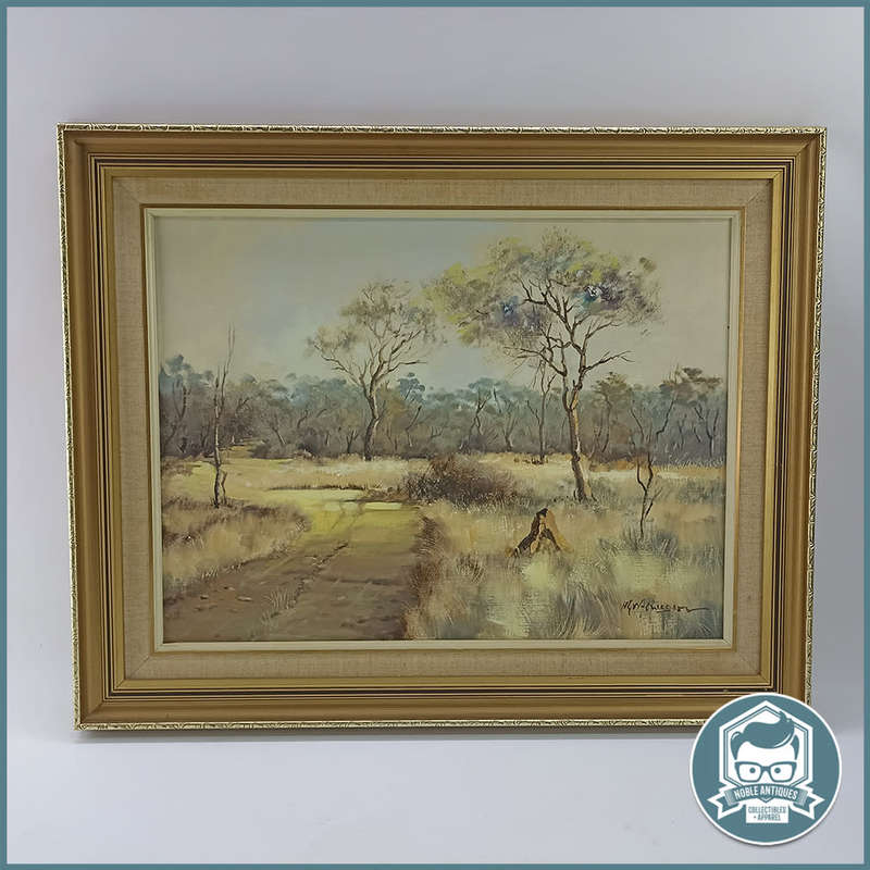 Large Framed Signed Oil on canvas Bushveld Landscape - 75cm x 65cm !!!