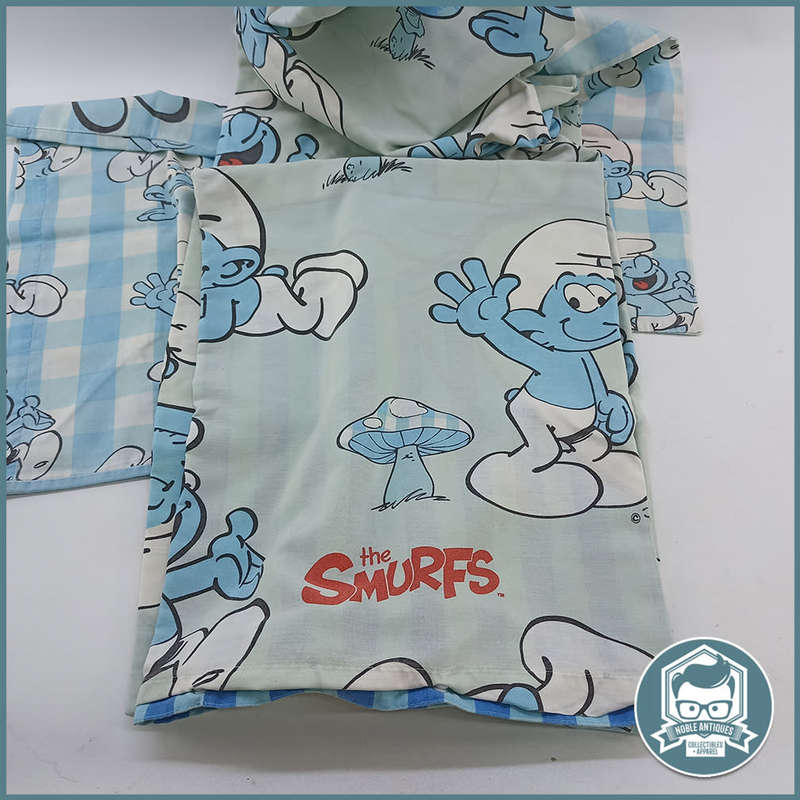 Original Vintage 80s Peyo Smurf Bedding!!! Cushion and Duvet Cover!!!
