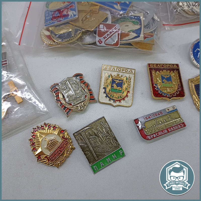 Vintage Soviet Union Russian Metal Pin Badge Collection - Bid For All !!!