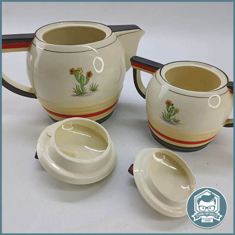 Vintage Art Deco Teapot and Sugar Bowl - Mexican Design!!!