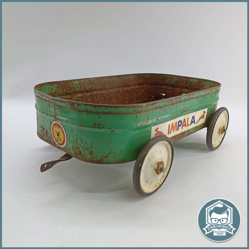 VINTAGE GREEN IMPALA CHILDS METAL WAGON!!!