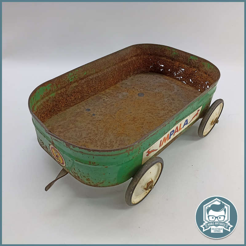 VINTAGE GREEN IMPALA CHILDS METAL WAGON!!!