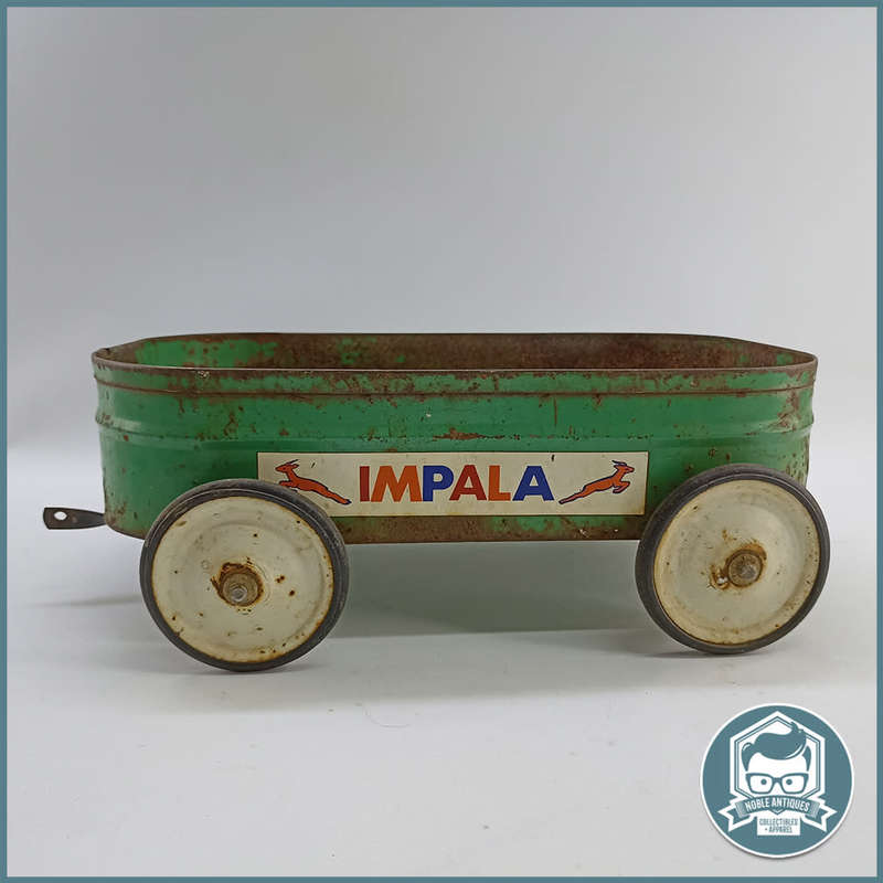 VINTAGE GREEN IMPALA CHILDS METAL WAGON!!!