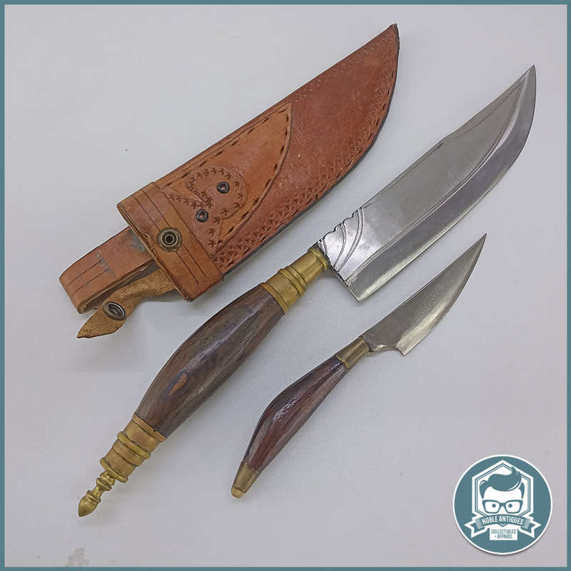 LARGE Hand Forged Double Dagger and Leather Sheathe !!!