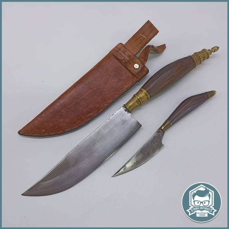 LARGE Hand Forged Double Dagger and Leather Sheathe !!!