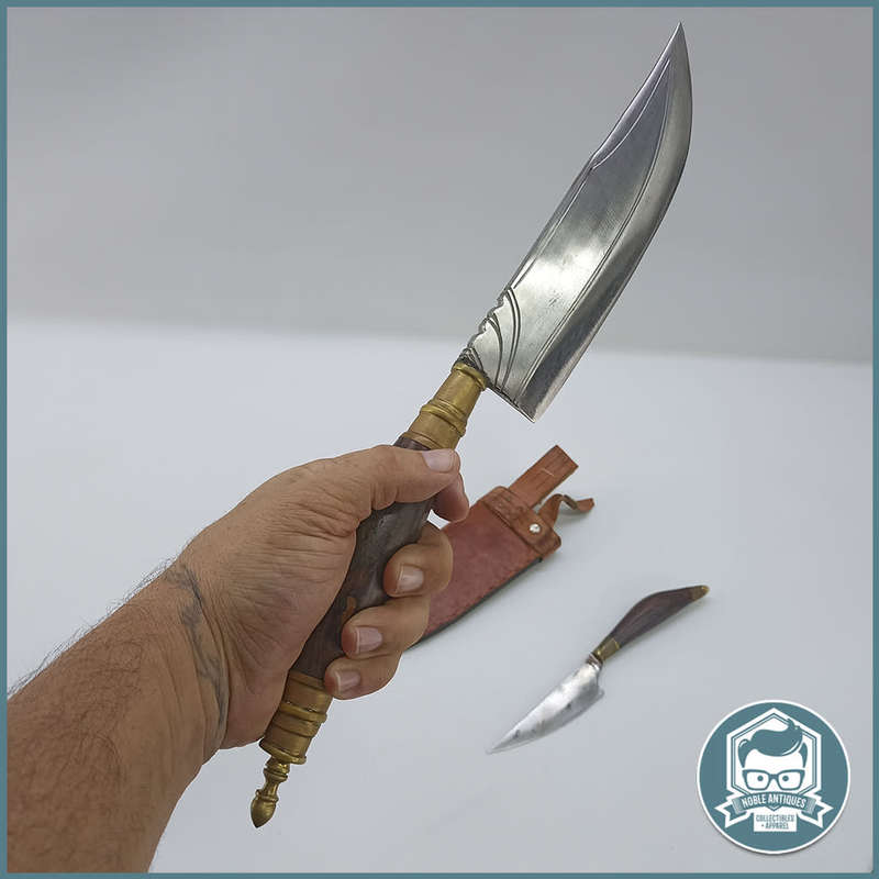 LARGE Hand Forged Double Dagger and Leather Sheathe !!!