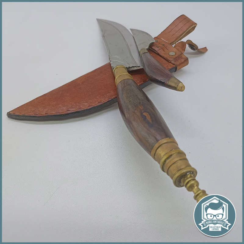 LARGE Hand Forged Double Dagger and Leather Sheathe !!!