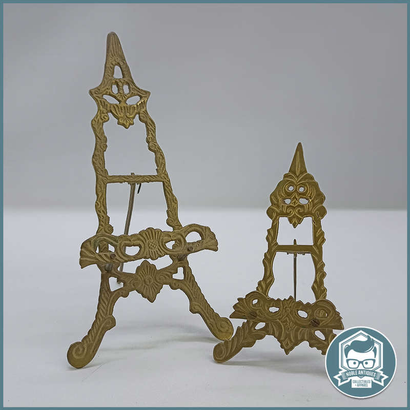 Two Decorative Vintage Brass Easel Book Stands !!!