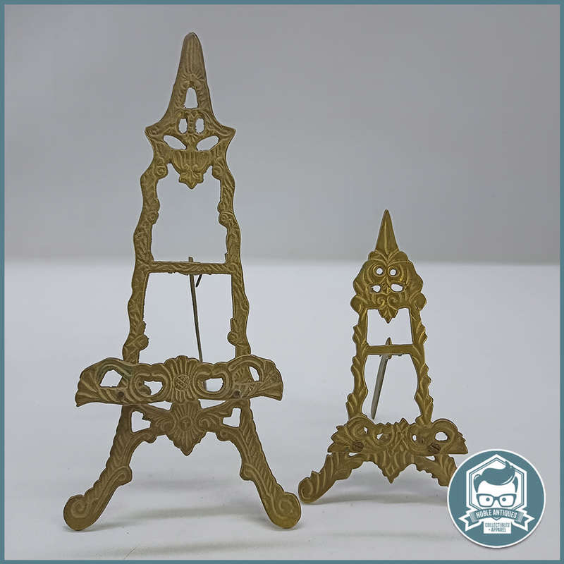 Two Decorative Vintage Brass Easel Book Stands !!!