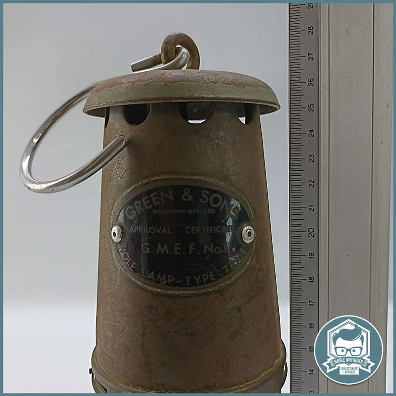 Solid Brass and Metal Green & Sons Wolf no 7 Mining Safety Lamp !!!