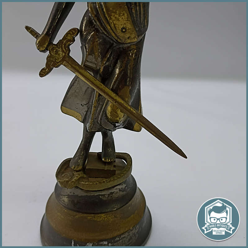 Vintage Cast Metal Lady Justice Figure on Metal Plinth!!!