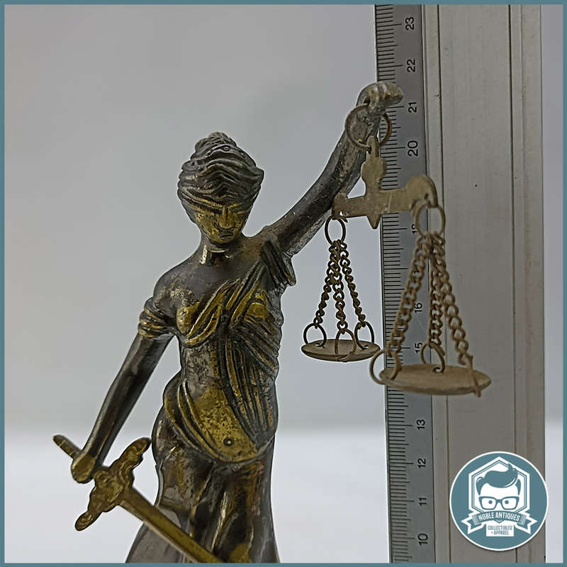 Vintage Cast Metal Lady Justice Figure on Metal Plinth!!!