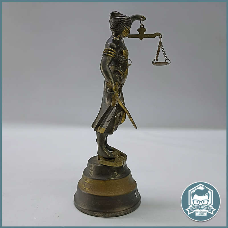 Vintage Cast Metal Lady Justice Figure on Metal Plinth!!!