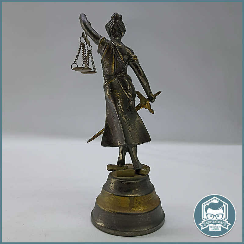 Vintage Cast Metal Lady Justice Figure on Metal Plinth!!!