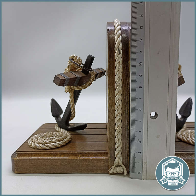 Vintage Maritime Anchor Wood and Metal Book Ends !!!