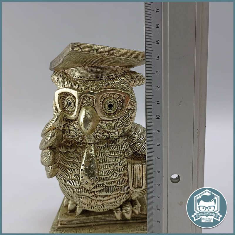 Collectible Vintage Metal Finish Owl Savings Bank!!