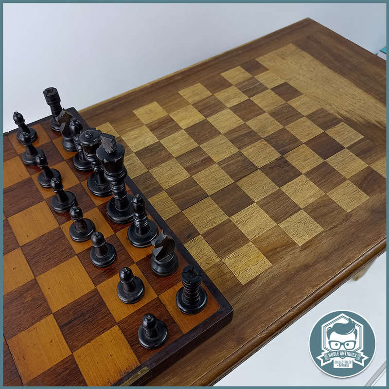 FANTASTIC!!! Hand Crafted Wood and Brass Hinge Chess Table and Travel Table!!! 60cmx50cmx35cm