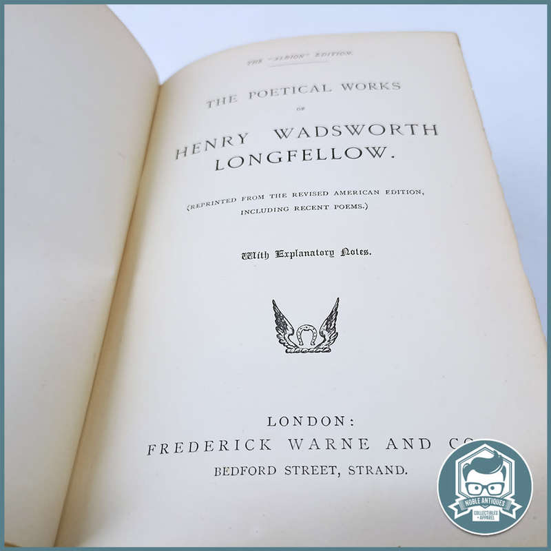 1989 THE POETICAL WORKS OF HENRY WADSWORTH LONGFELLOW!!!
