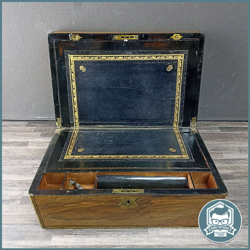 FANTASTIC!!! Antique Victorian Brass Bound Mahogany Writing Desk!!! 39cmx20cmx18cm