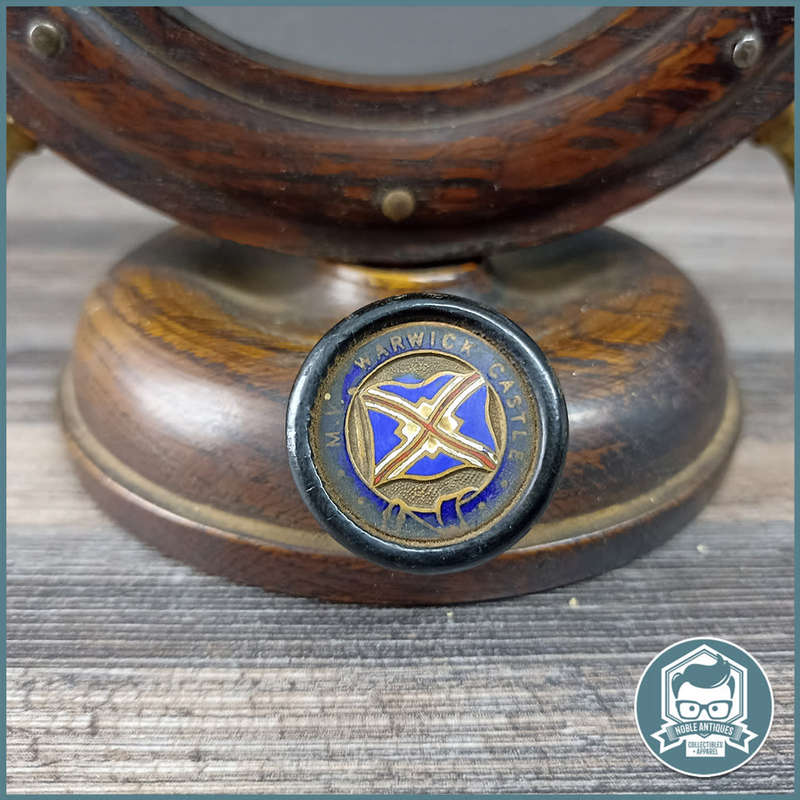 Vintage Brass and Wood Ships Wheel Bell Gong!!!