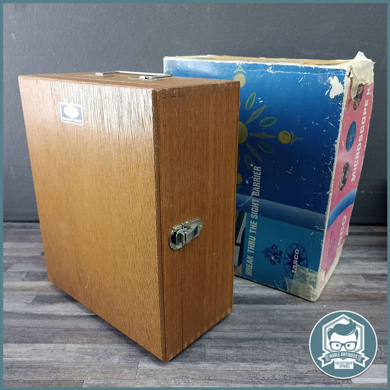 Vintage, Original Boxed A Wood Cased Tasco Deluxe Microscope Set with Accessories!!!