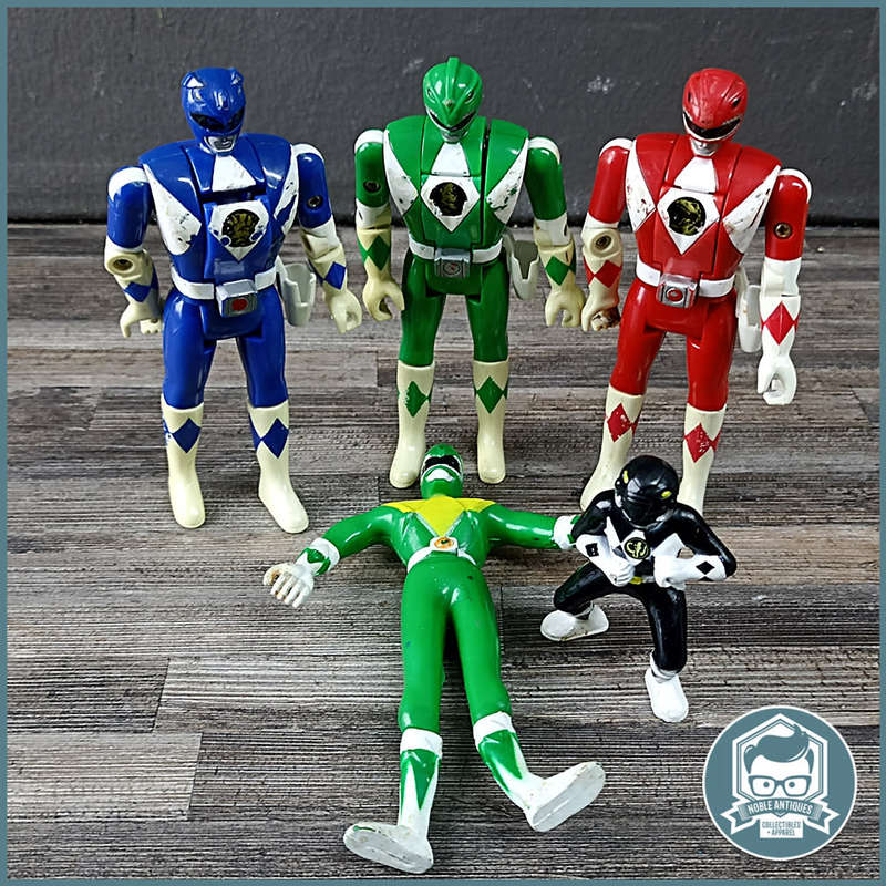 Vintage Bandai 1993 Auto Morphin Flip Head Figures and Bendy!!!
