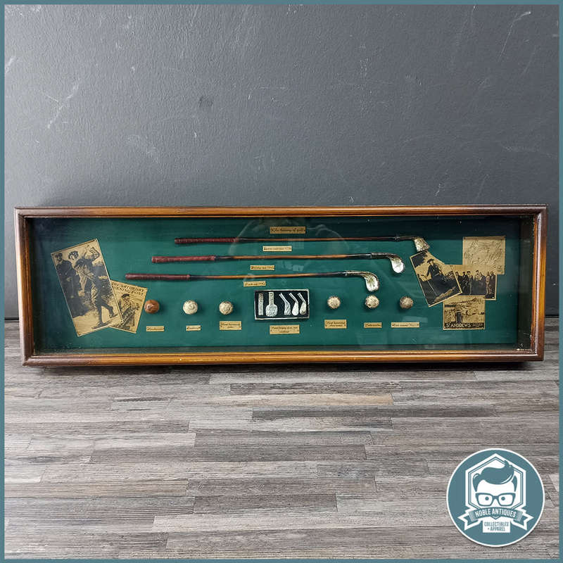 Large Deep Framed Wood Boxed The History of Golf Display!!!