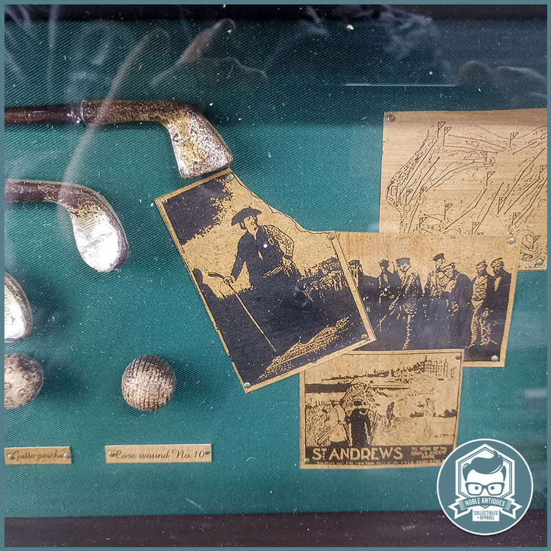 Large Deep Framed Wood Boxed The History of Golf Display!!!