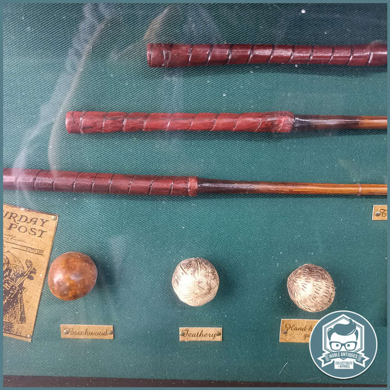 Large Deep Framed Wood Boxed The History of Golf Display!!!