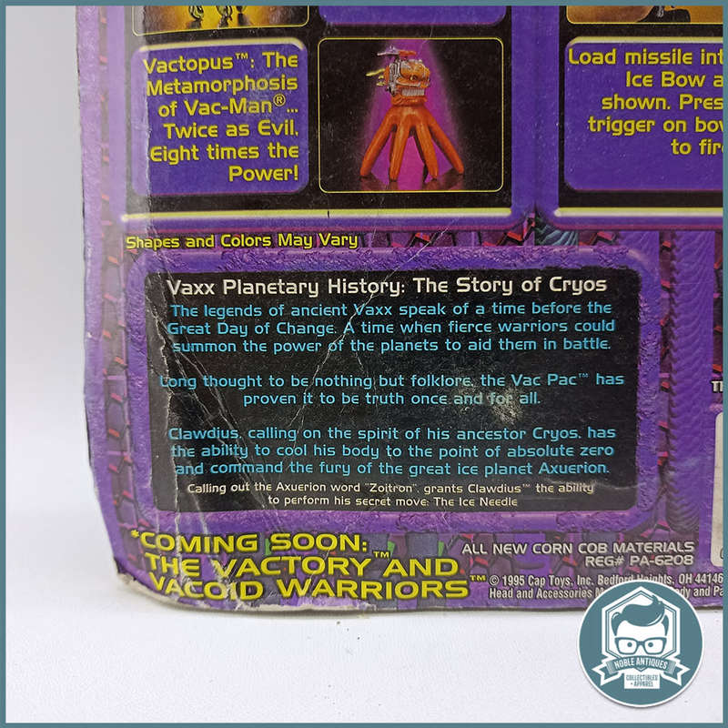 Original packaging. 1995 Cap Toys Cryo Ice Clawdius Stretch Armstrong fig Action Figure!!!
