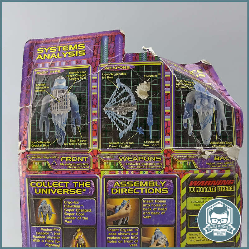 Original packaging. 1995 Cap Toys Cryo Ice Clawdius Stretch Armstrong fig Action Figure!!!
