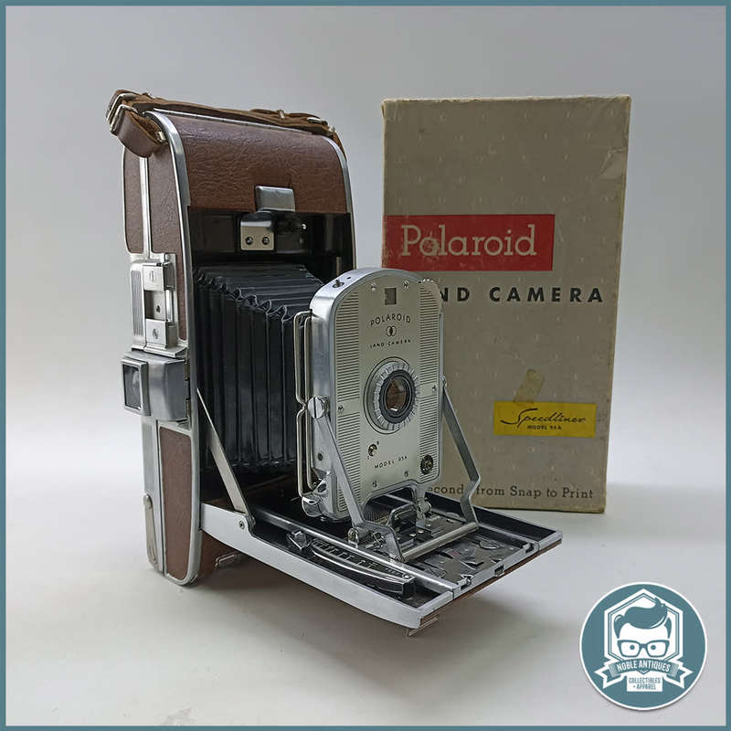 Large Original Vintage 1950`s Boxed Polaroid Model 95 First Speedliner Land Instant Film Camera!!!