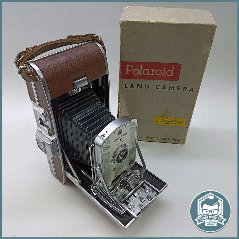 Large Original Vintage 1950`s Boxed Polaroid Model 95 First Speedliner Land Instant Film Camera!!!
