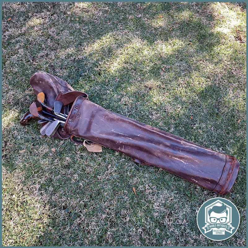 RARE!!! Original 1950's Leather Golf Bag and Clubs!!!