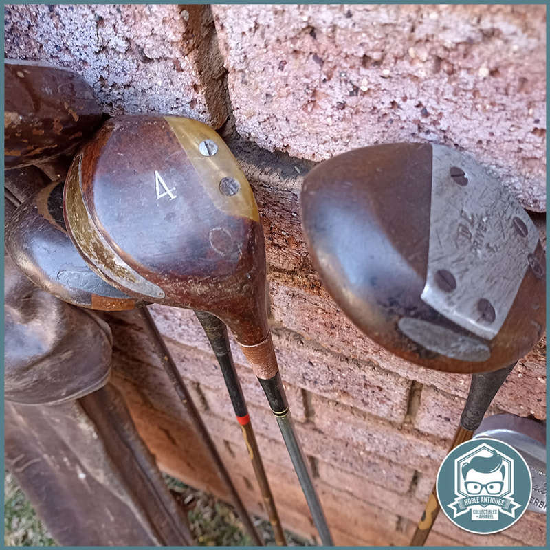 RARE!!! Original 1950's Leather Golf Bag and Clubs!!!