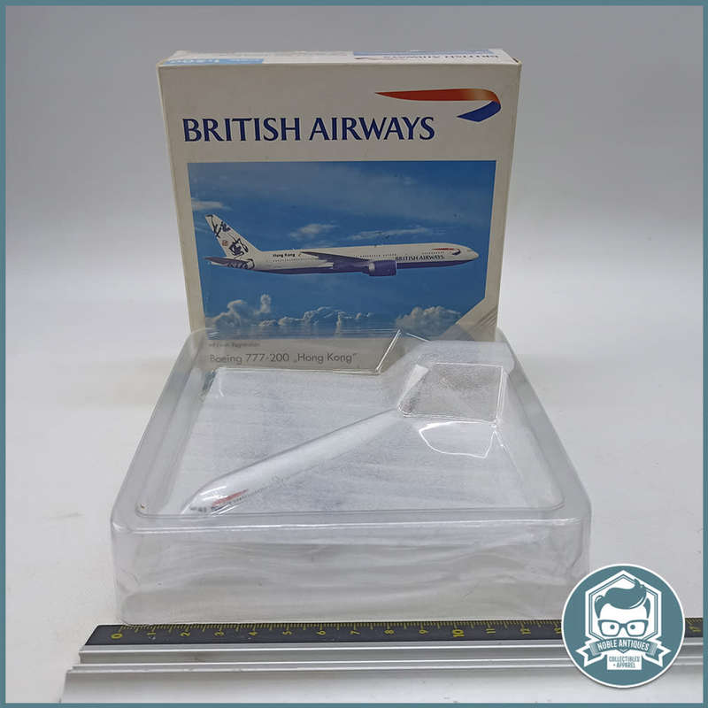 Herpa BRITISH AIRWAYS Boeing 777-200 Hong Kong" Diecast Metal - Original Box and Blister!!!