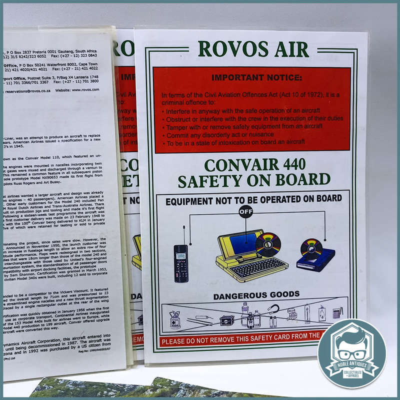 Herpa Convair 440 Rovos Air Diecast Metal - Original Plane Documents, Box and Blister !!!