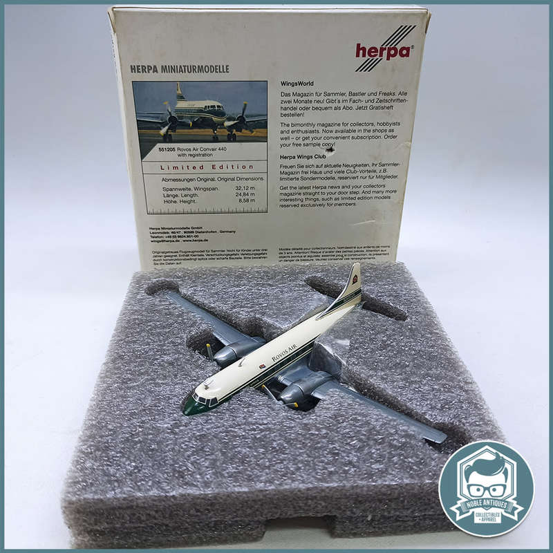 Herpa Convair 440 Rovos Air Diecast Metal - Original Plane Documents, Box and Blister !!!