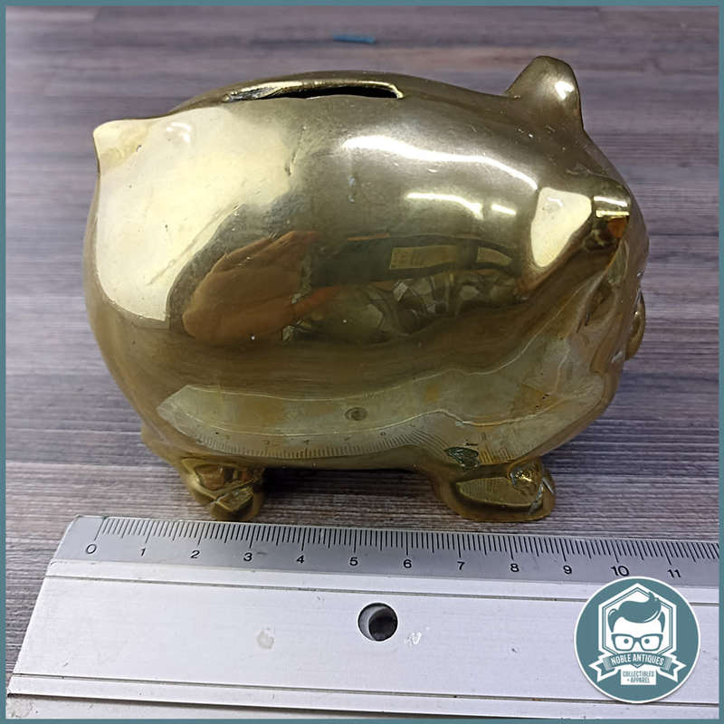 Vintage Brass Pig Piggy Coin Bank  !!!