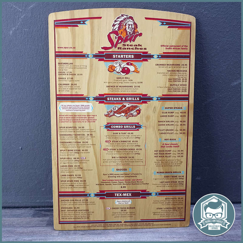 Vintage Wooden Spur Steak Ranches Menu!!!