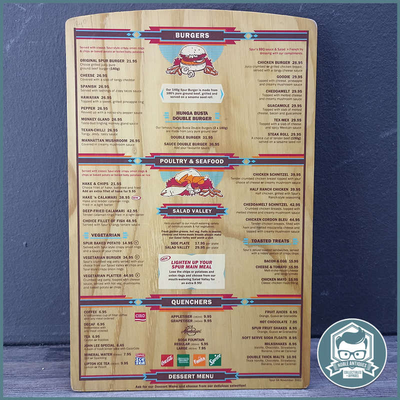 Vintage Wooden Spur Steak Ranches Menu!!!