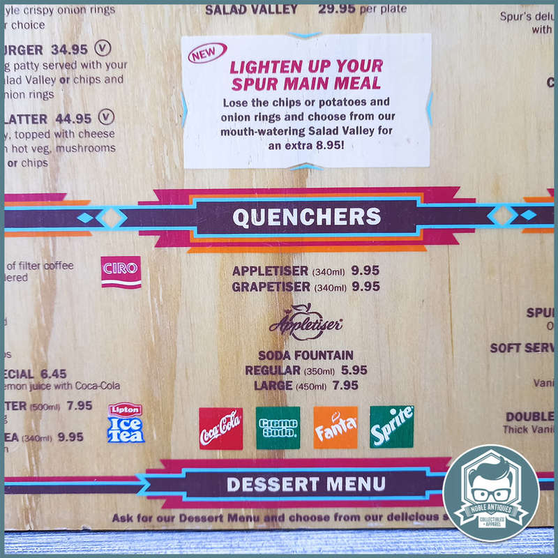 Vintage Wooden Spur Steak Ranches Menu!!!