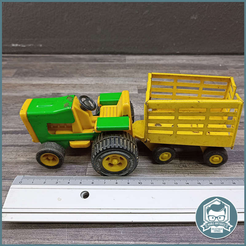 Vintage Pressed Metal Tonka Farm Tractor and Trailer!!!