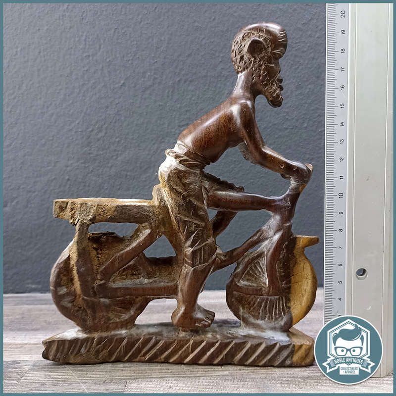 Original Vintage Hand Crafted African Cyclist Figurine!!!
