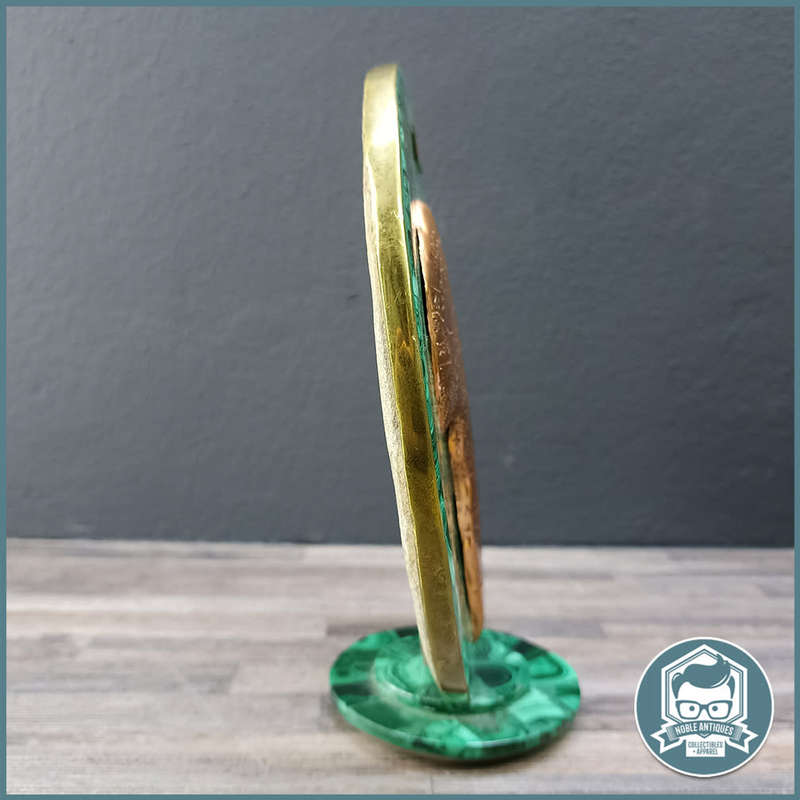 RARE!!! Original Malachite, Copper and brass Edge Africa Map Sculpture !!!