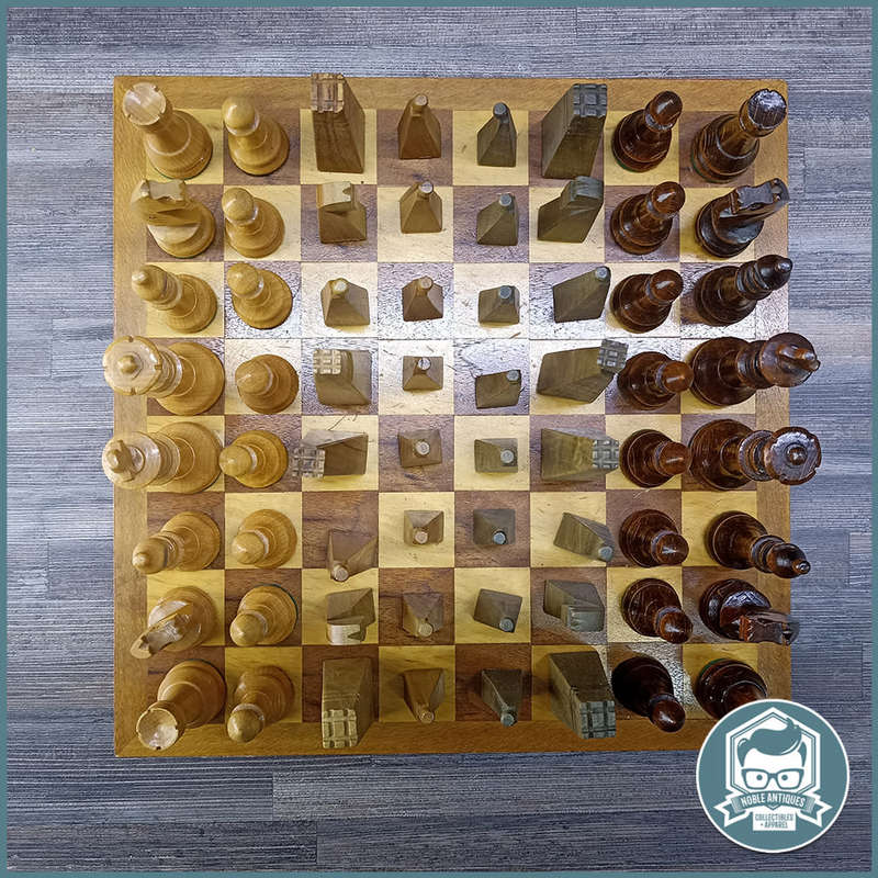 FANTASTIC!!! Hand Crafted DOUBLE Complete Chess Set and Wood Chess Board!!!