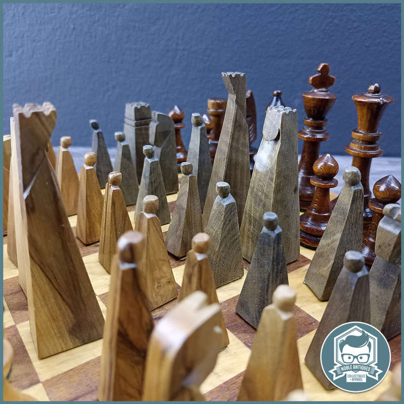 FANTASTIC!!! Hand Crafted DOUBLE Complete Chess Set and Wood Chess Board!!!