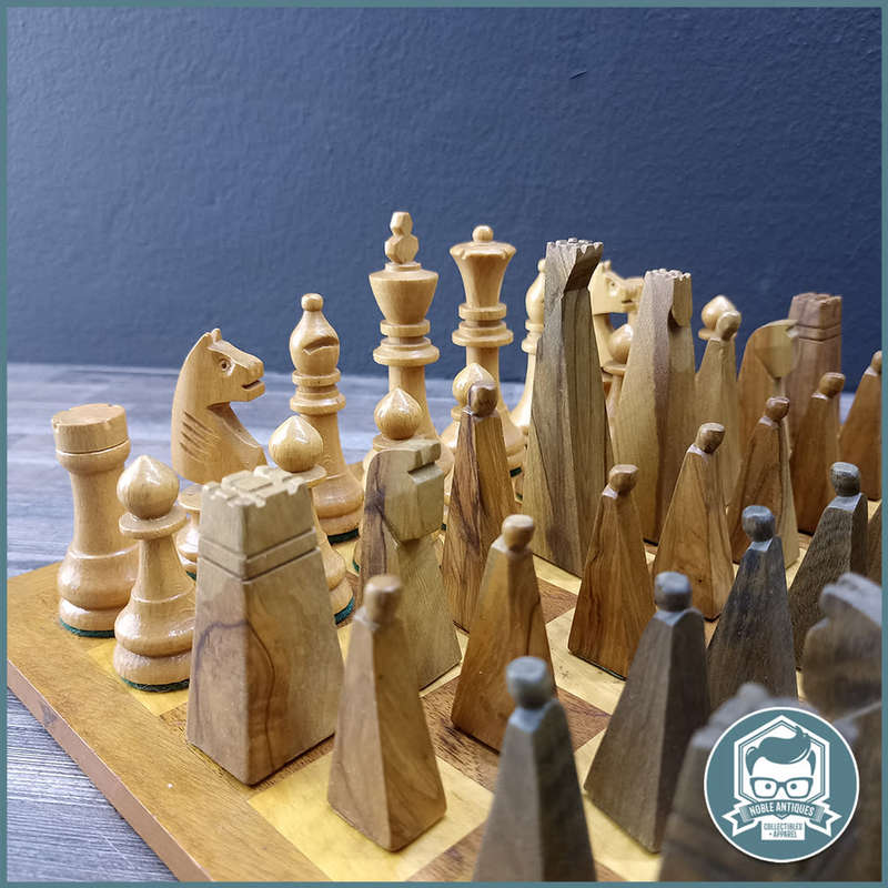 FANTASTIC!!! Hand Crafted DOUBLE Complete Chess Set and Wood Chess Board!!!